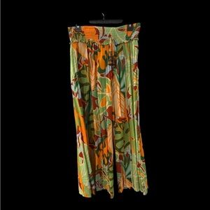 True Destination Tropical Print Women's Wide Leg Pants XL